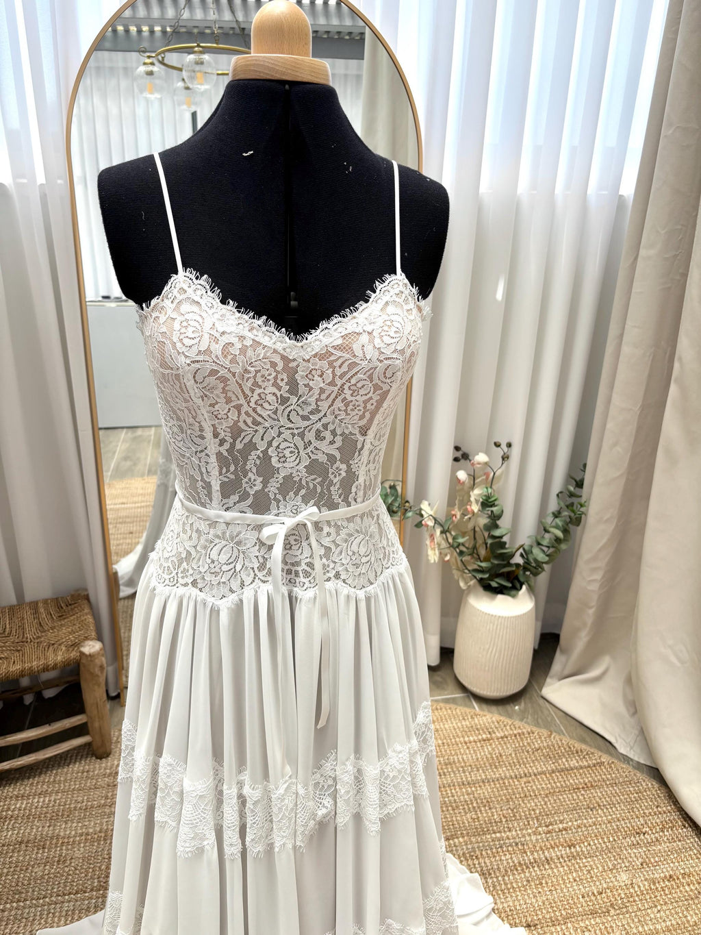 Luna Gown — sweetheart lace & tulle boho wedding dress, made to measure by Lace & Love (view 1)