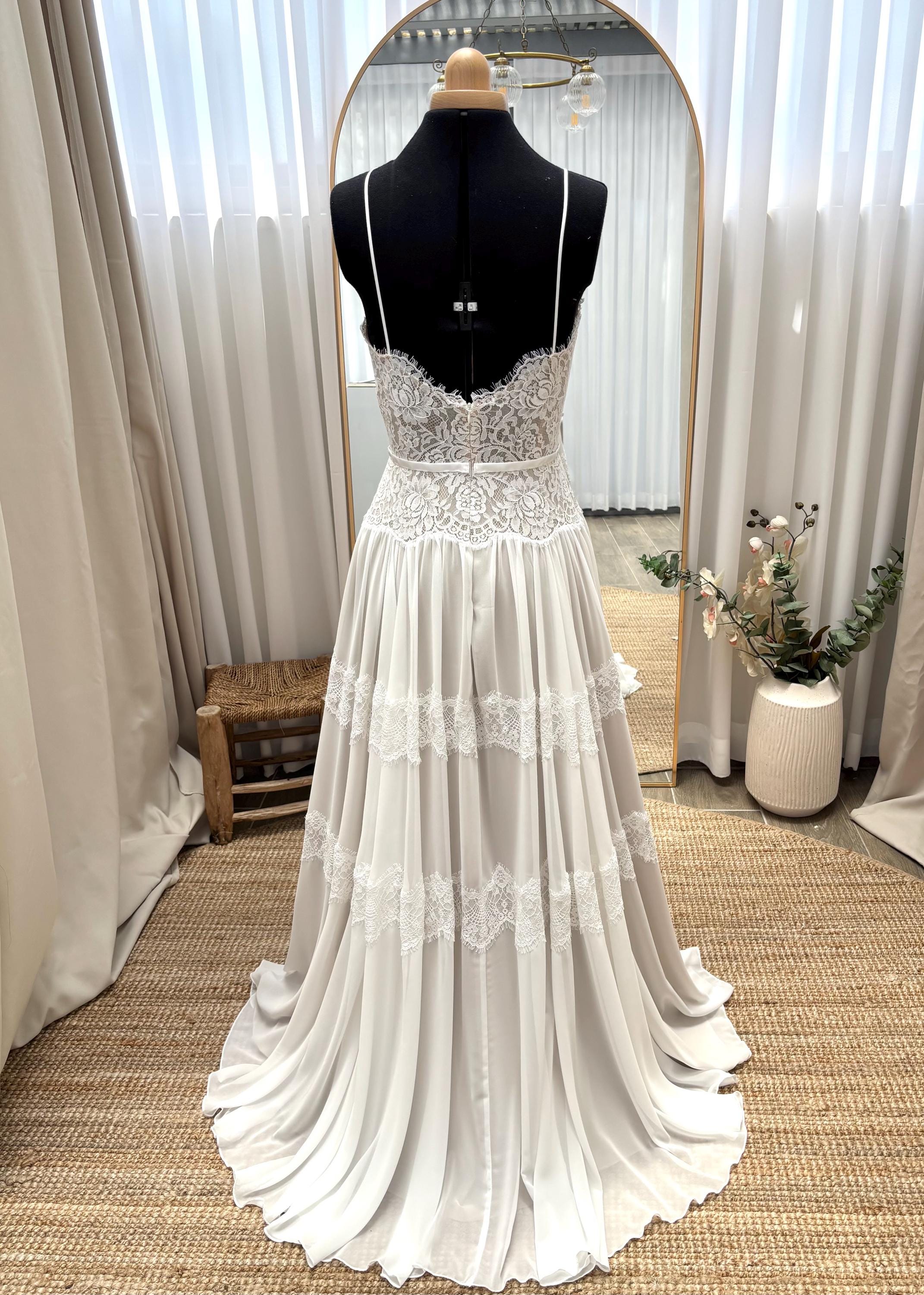 Luna Gown — sweetheart lace & tulle boho wedding dress, made to measure by Lace & Love (view 7)