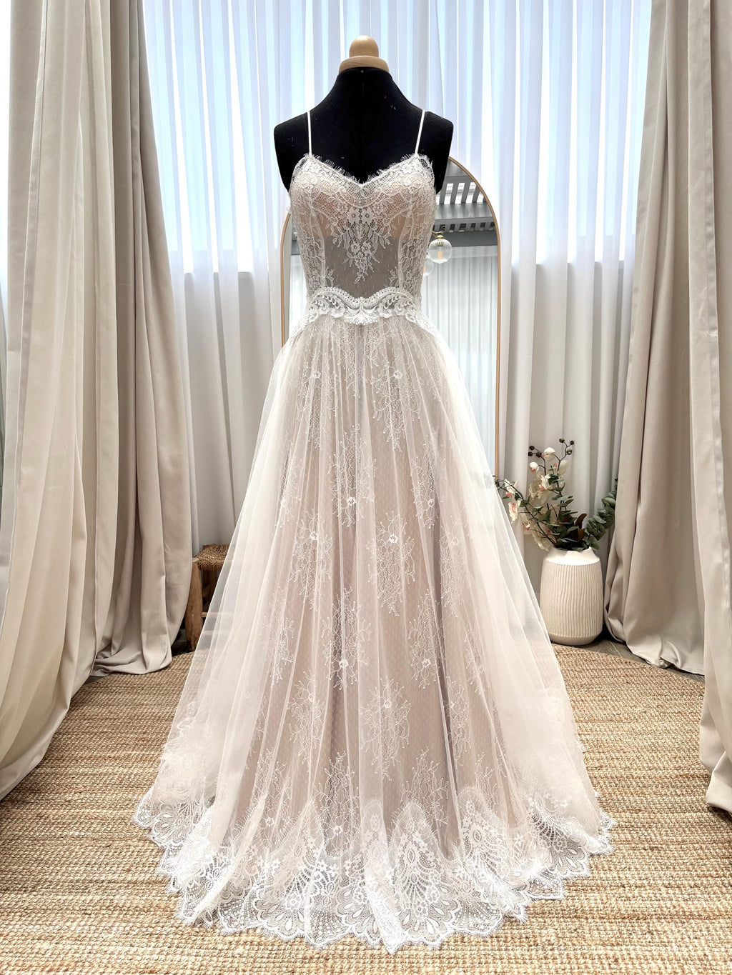 Flora Gown — sweetheart lace & tulle boho wedding dress, made to measure by Lace & Love (view 2)