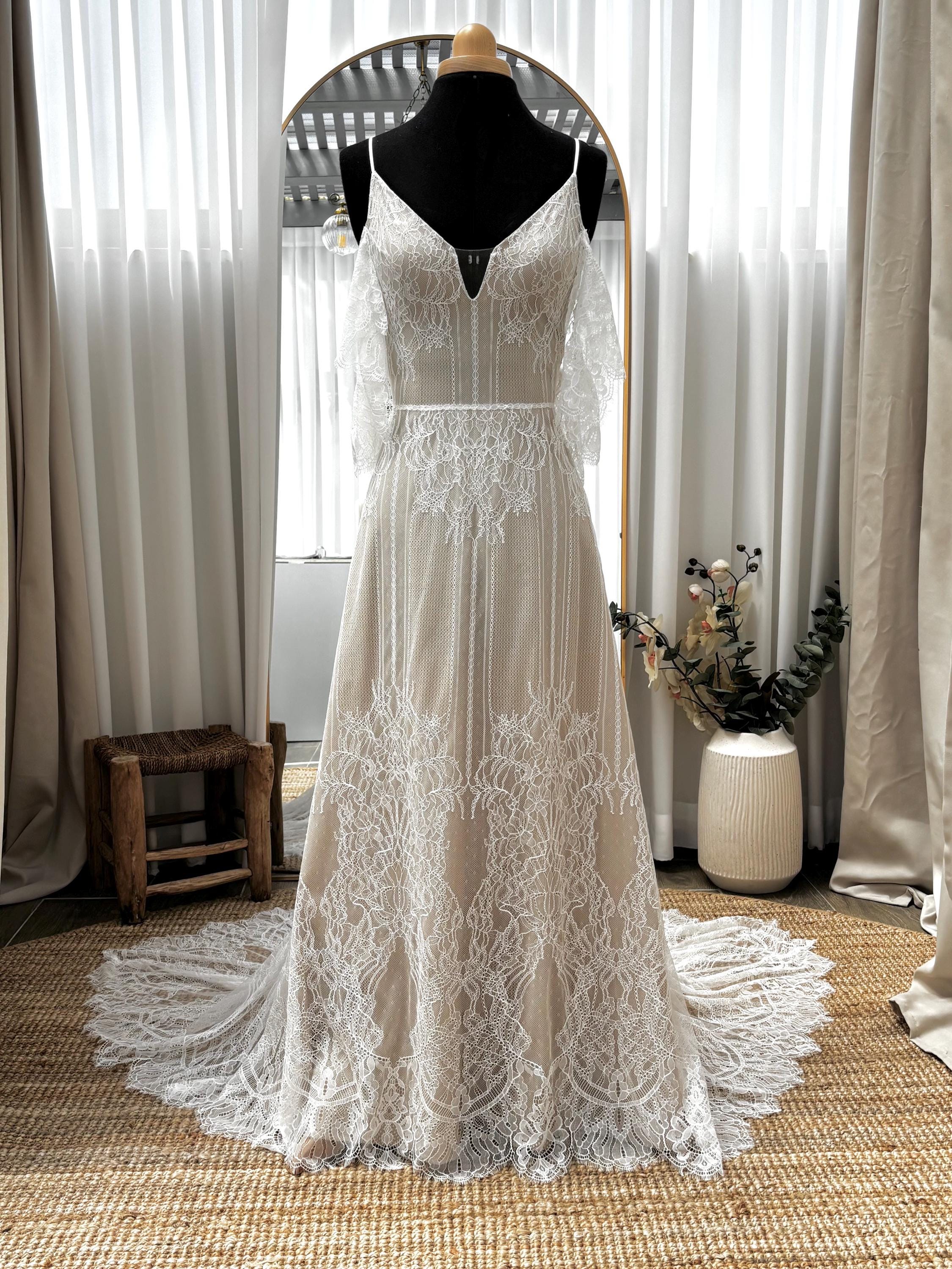 Ivy Gown — vintage lace boho wedding dress, made to measure by Lace & Love (view 7)