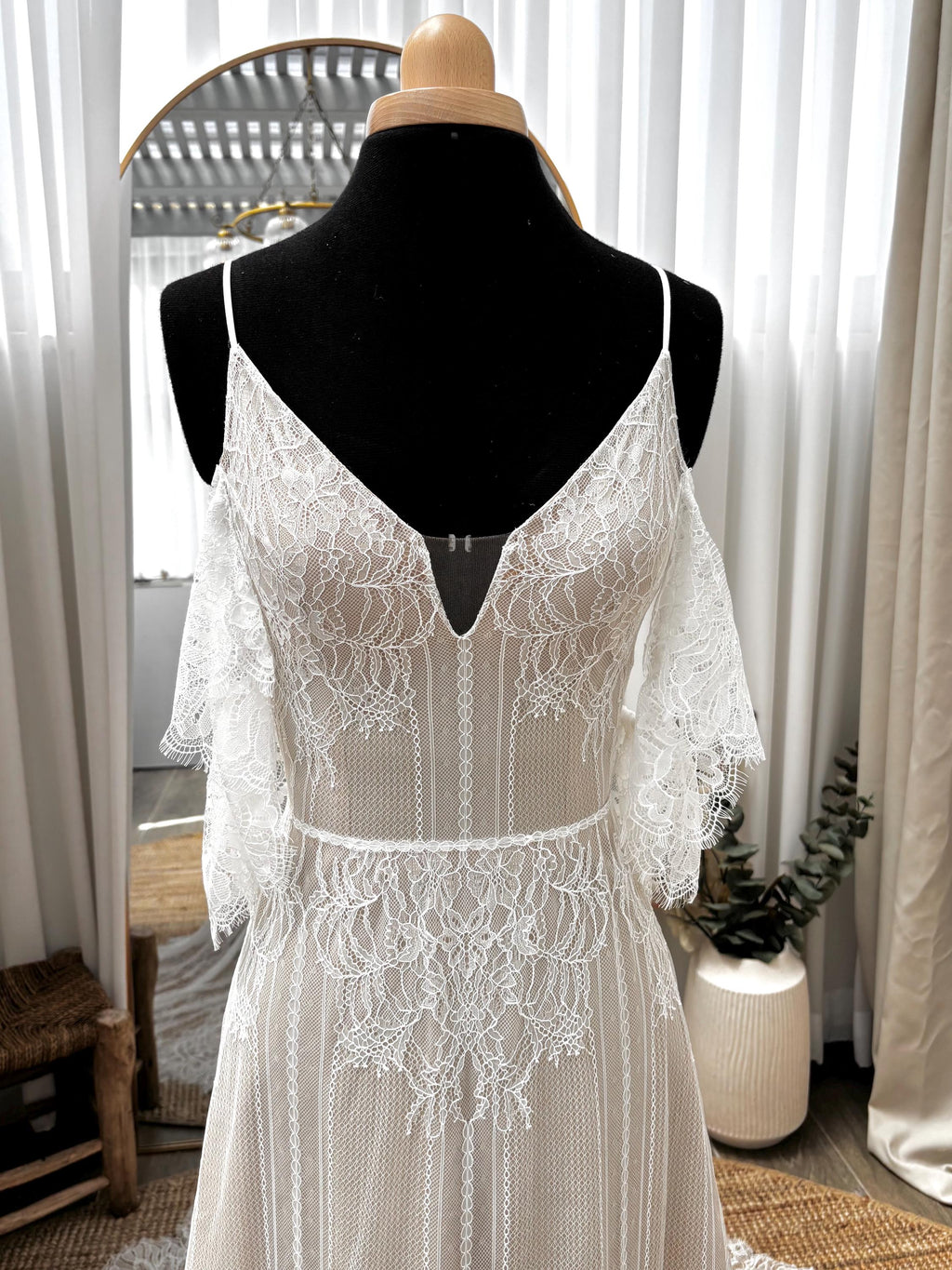 Ivy Gown — vintage lace boho wedding dress, made to measure by Lace & Love (view 3)