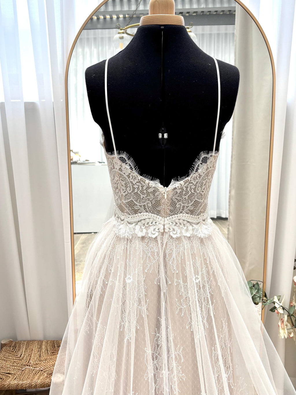 Flora Gown — sweetheart lace & tulle boho wedding dress, made to measure by Lace & Love (view 5)