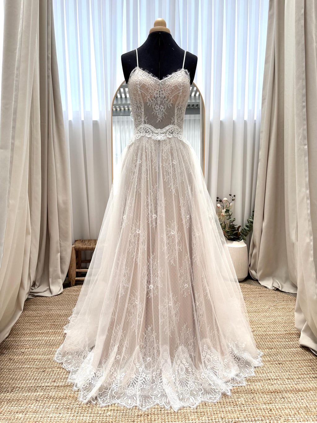 Flora Gown — sweetheart lace & tulle boho wedding dress, made to measure by Lace & Love (view 6)
