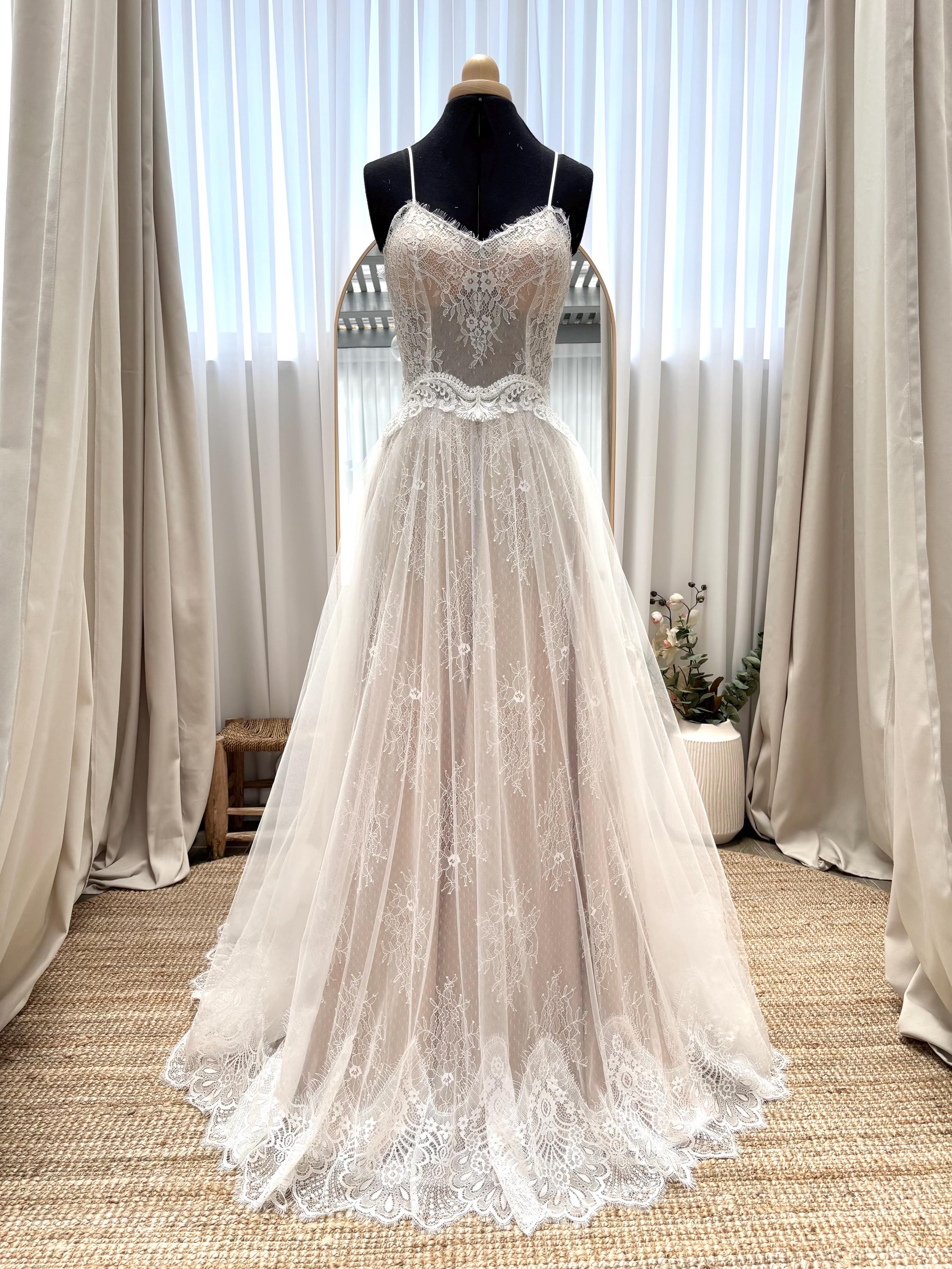 Flora Gown — sweetheart lace & tulle boho wedding dress, made to measure by Lace & Love (view 6)