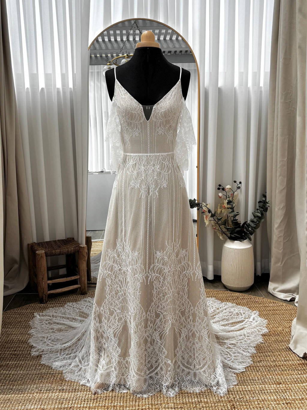 Ivy Gown — vintage lace boho wedding dress, made to measure by Lace & Love (view 5)