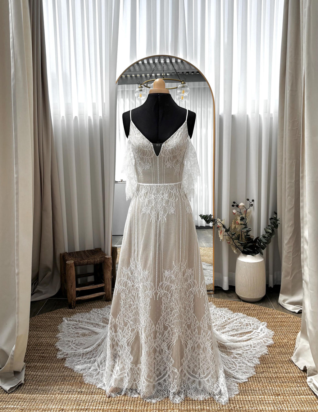 Ivy Gown — vintage lace boho wedding dress, made to measure by Lace & Love (view 6)