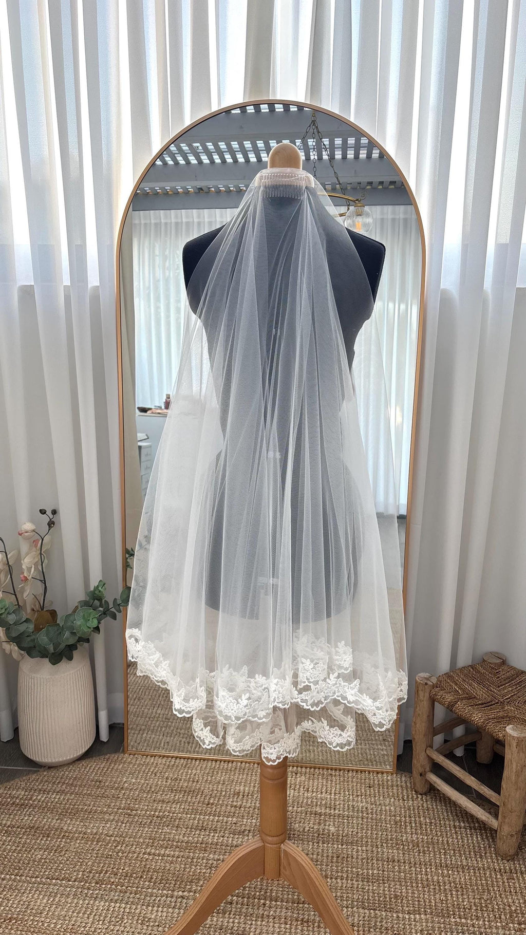 Two Tier Fingertip Wedding Veil by Lace & Love (view 2)