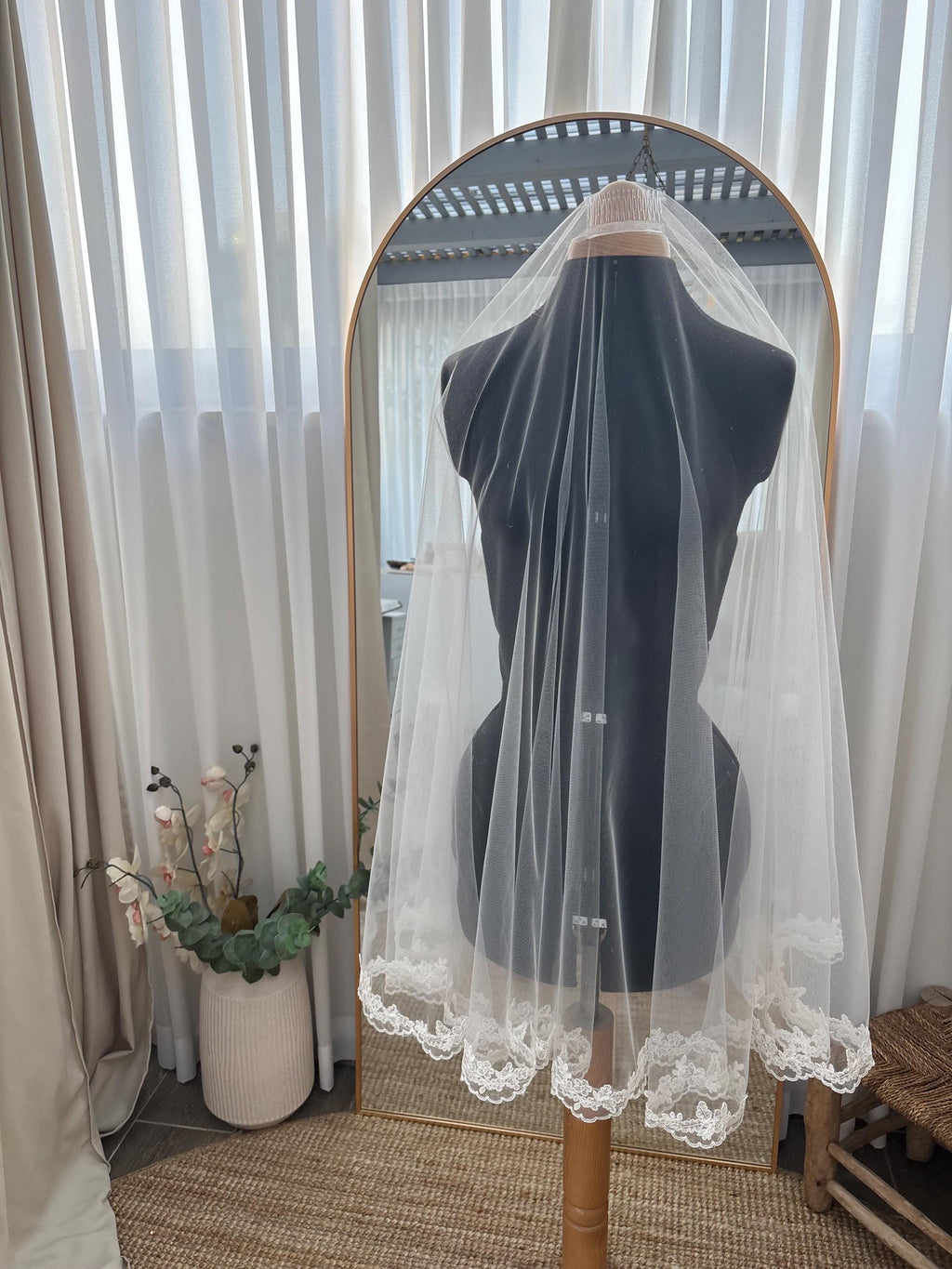 Two Tier Fingertip Wedding Veil by Lace & Love (view 1)