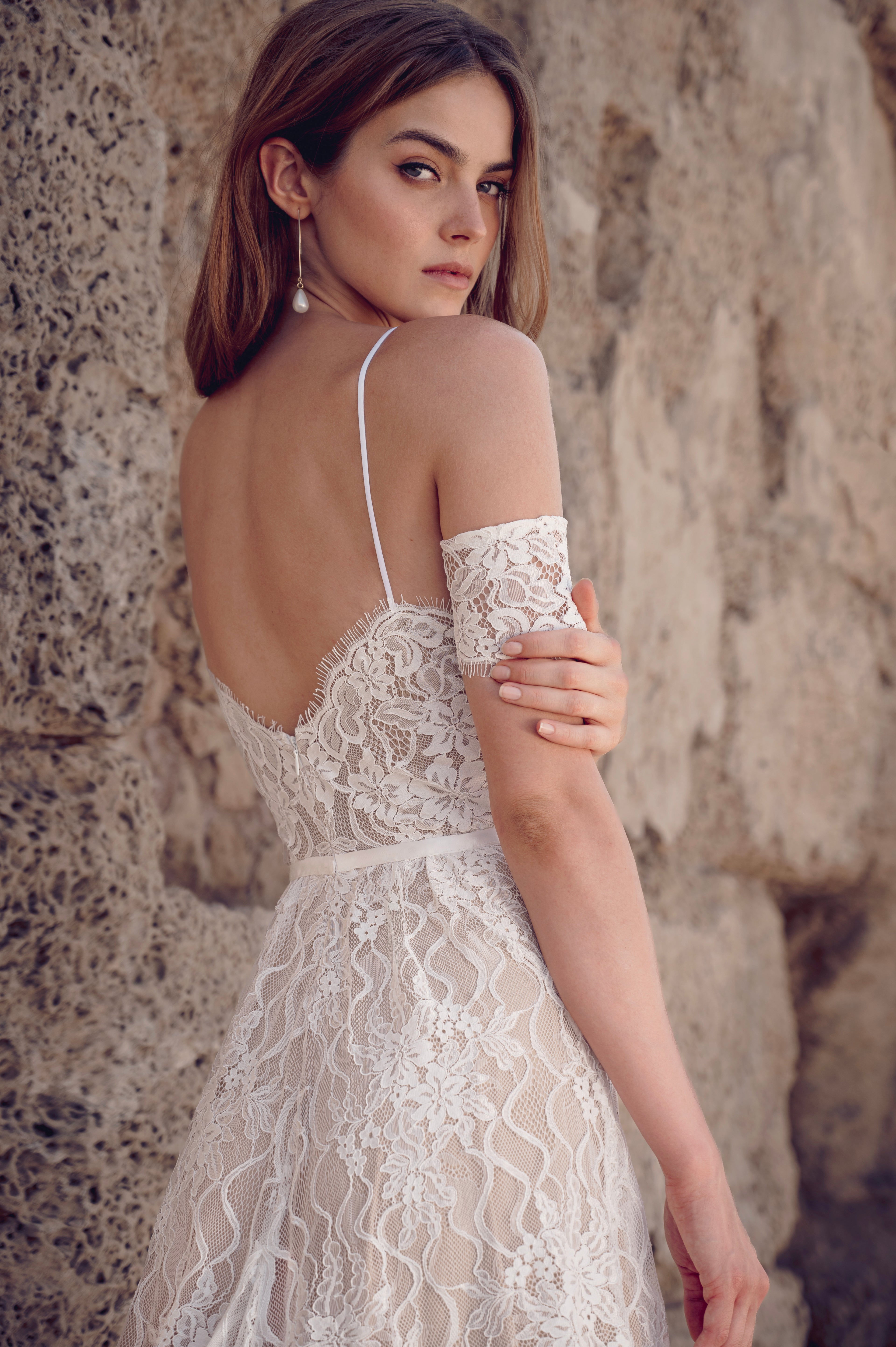 Juno Gown, boho lace wedding dress by Lace & Love - view 3
