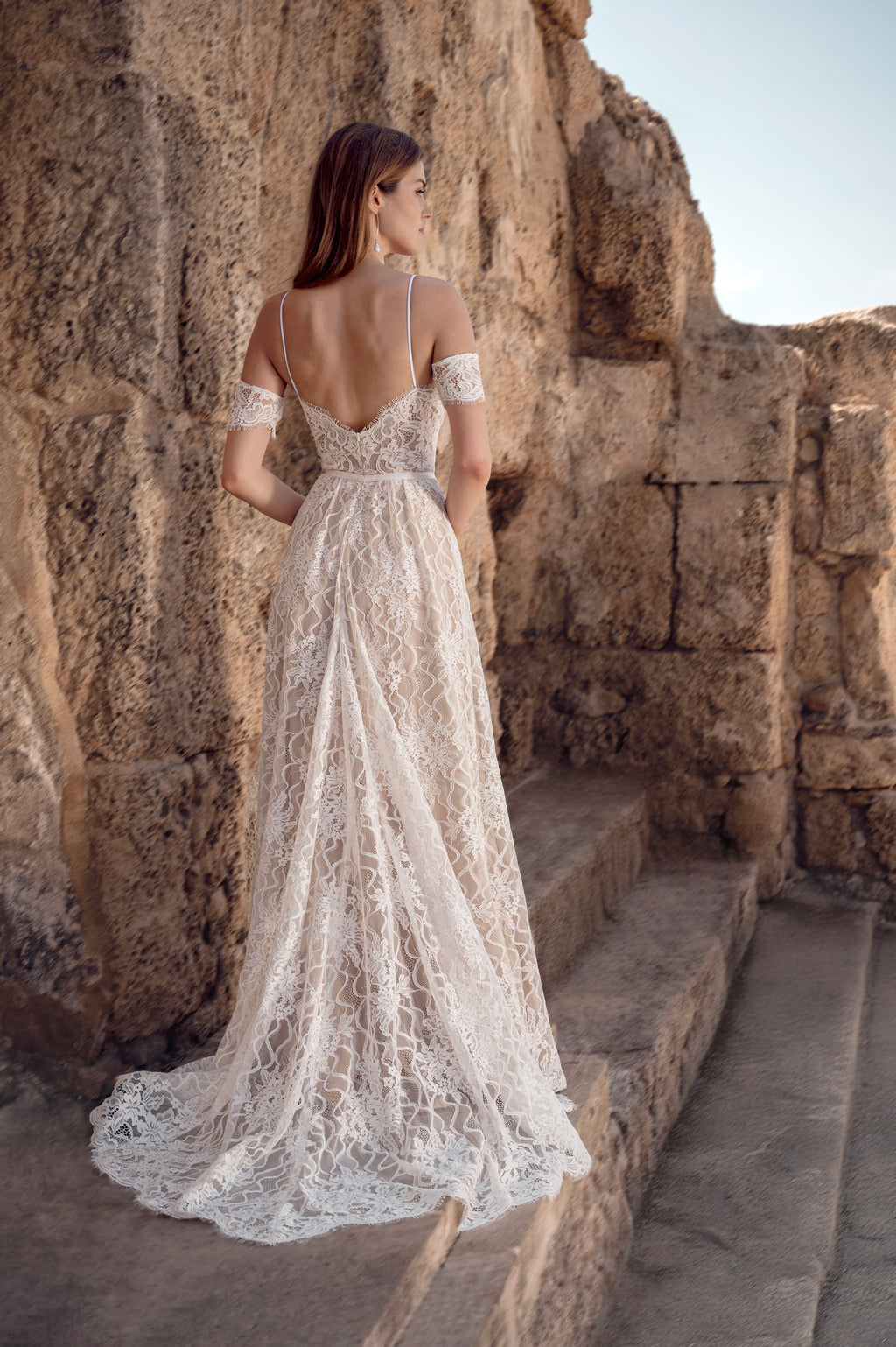 Juno Gown, boho lace wedding dress by Lace & Love - view 6