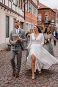 Long Sleeve Classic French Lace Wedding Dress with Optional Train, Made to Measure | Lace & Love by Shany Sasson