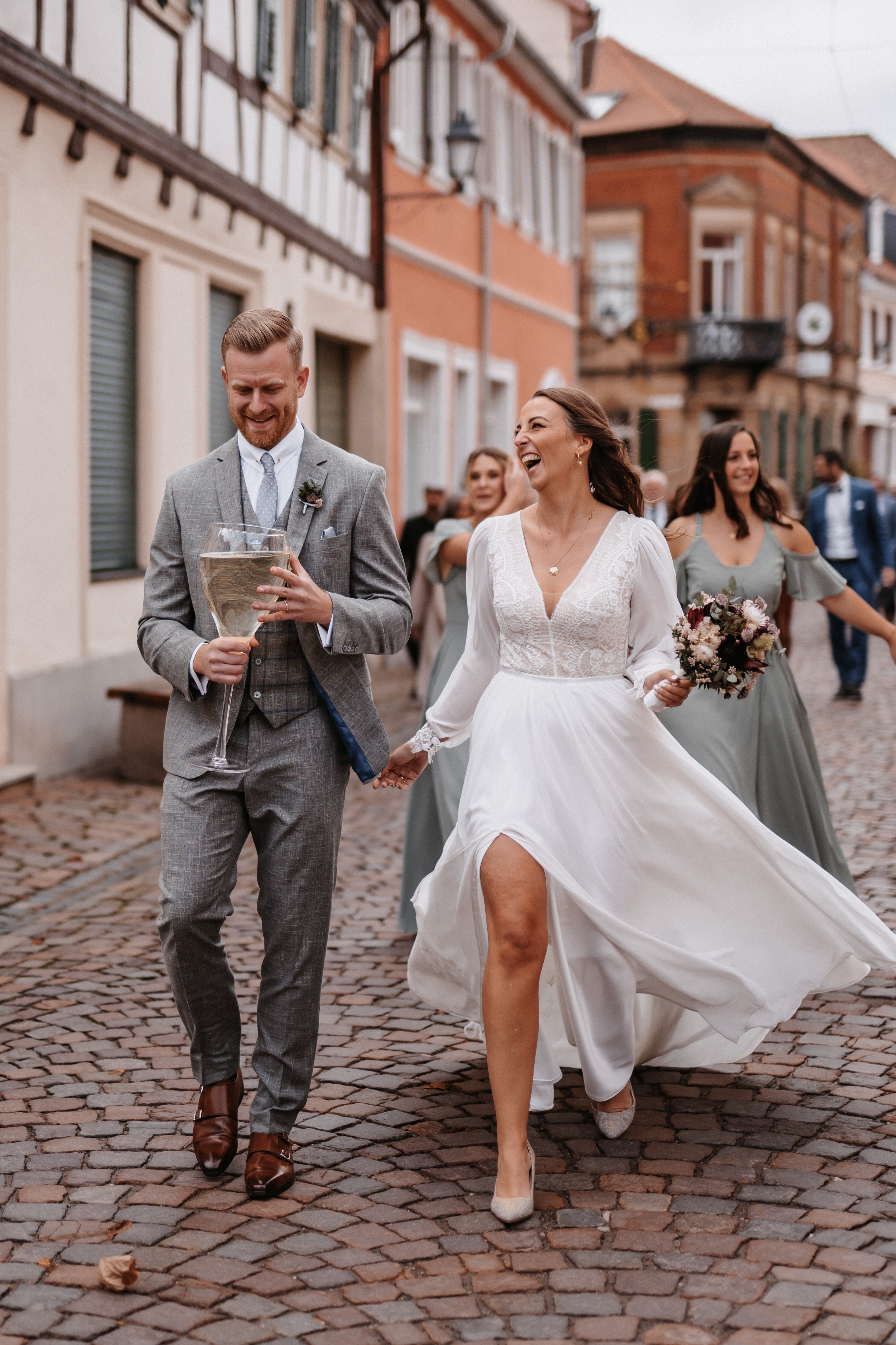 Long Sleeve Classic French Lace Wedding Dress with Optional Train, Made to Measure | Lace & Love by Shany Sasson