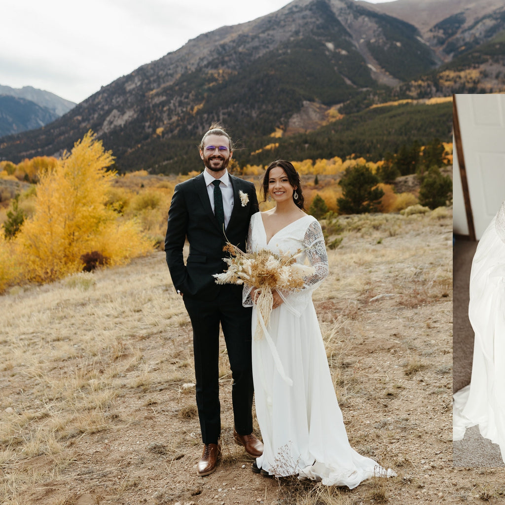 Long Sleeve Vintage French Lace Wedding Dress with Optional Train, Made to Measure | Lace & Love by Shany Sasson