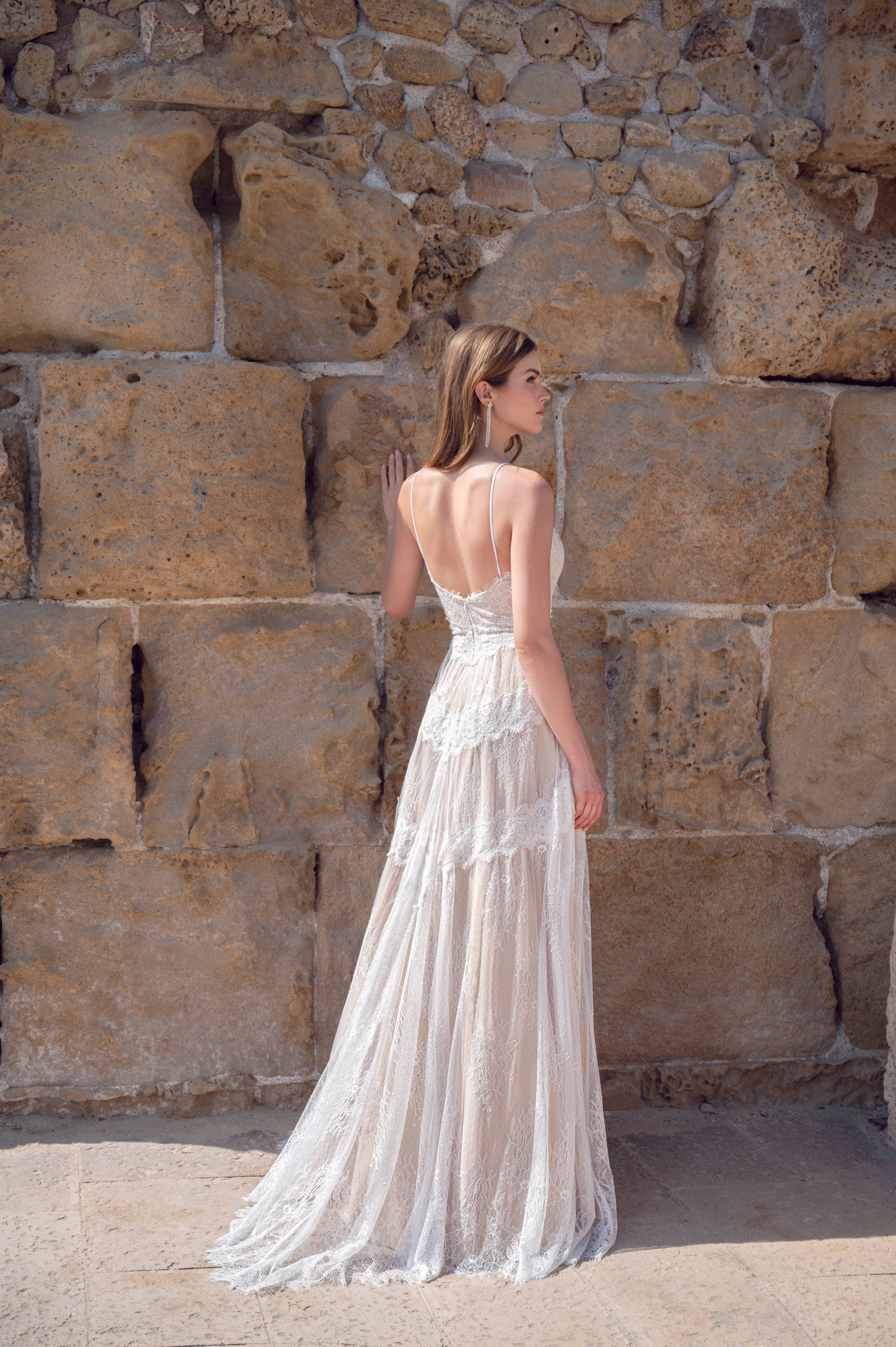 Lyra Gown, boho lace wedding dress by Lace & Love - view 6