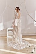 Ophelia Gown, Long Sleeve French Lace Boho Wedding Dress, Made to Measure | Lace & Love by Shany Sasson