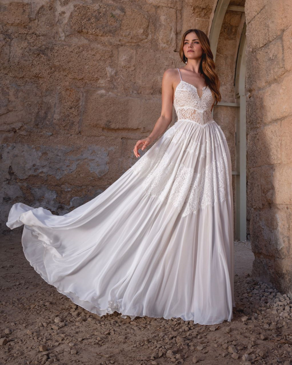 Selene Gown, Vintage Boho French Lace Wedding Dress, Made to Measure in Israel, Lace & Love by Shany Sasson