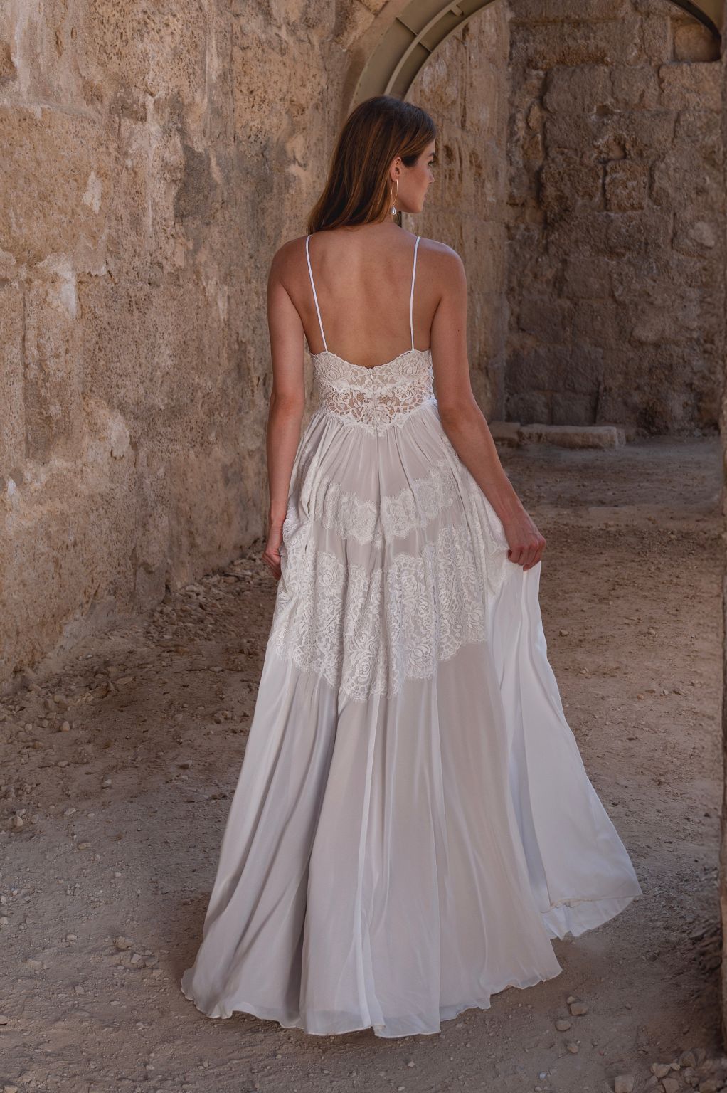 Selene Gown – lace detail close-up, vintage French lace wedding dress | Lace & Love