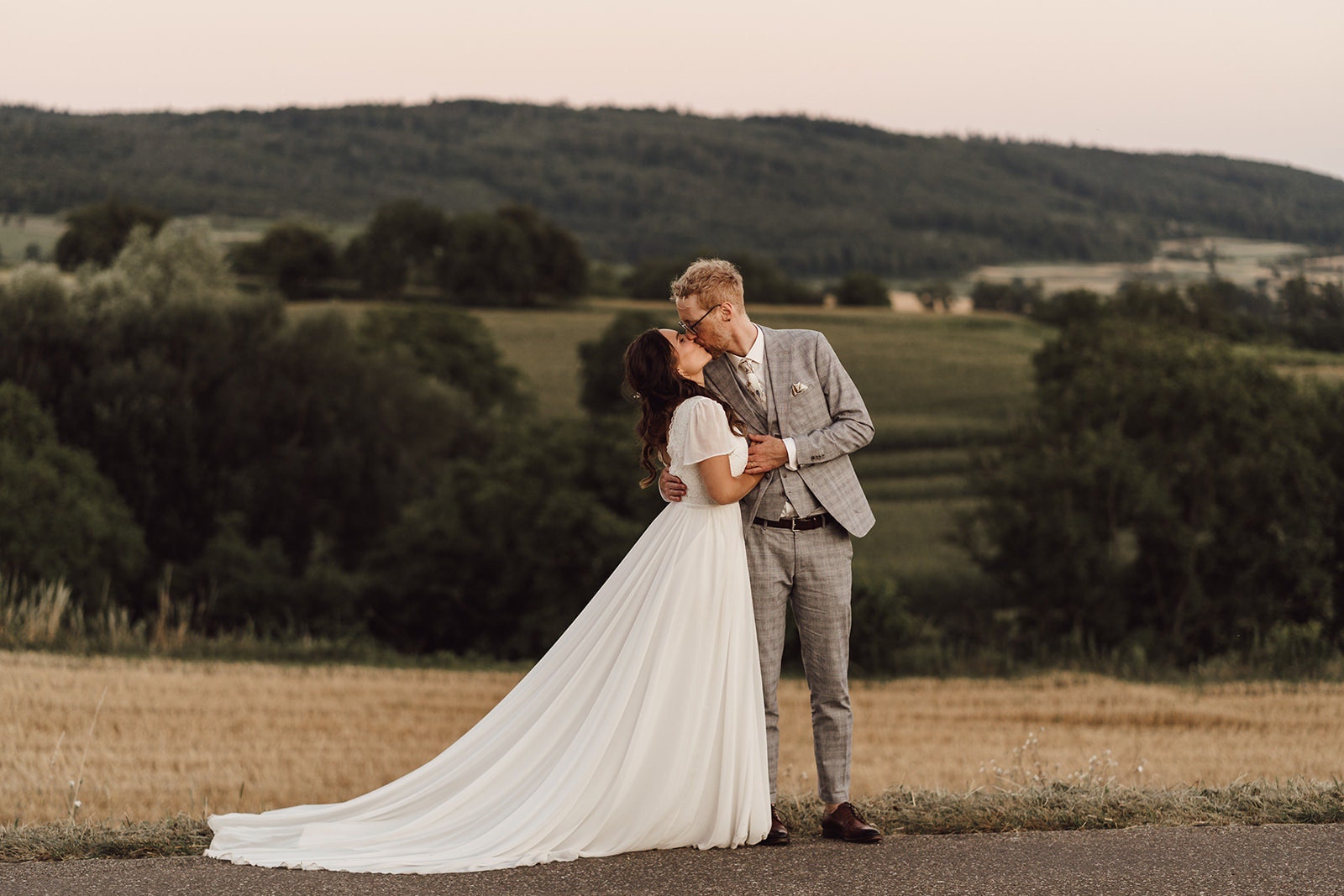 Short sleeve classic wedding dress by Lace & Love - view 2