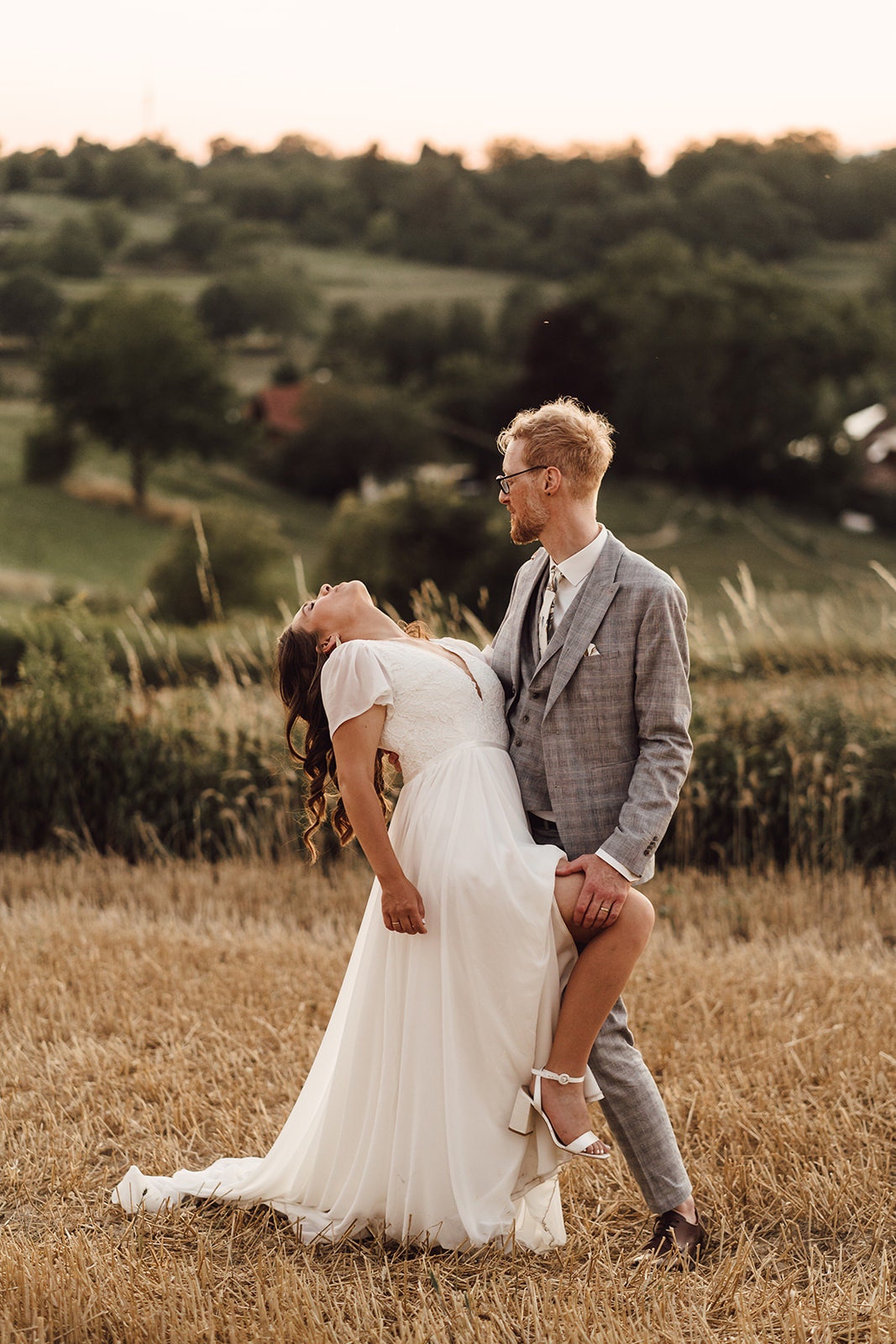 Short sleeve classic wedding dress by Lace & Love - view 4