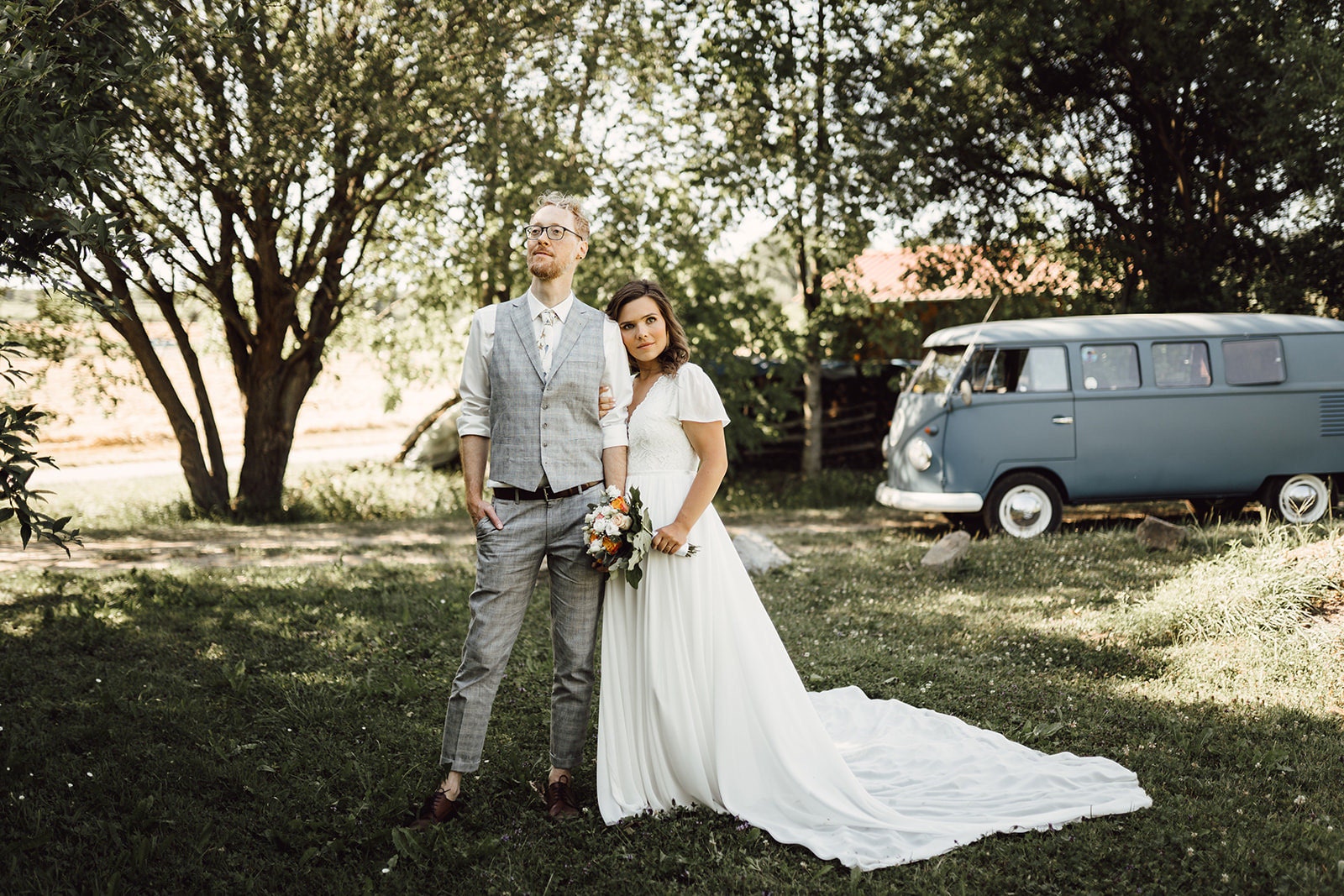 Short sleeve classic wedding dress by Lace & Love - view 5