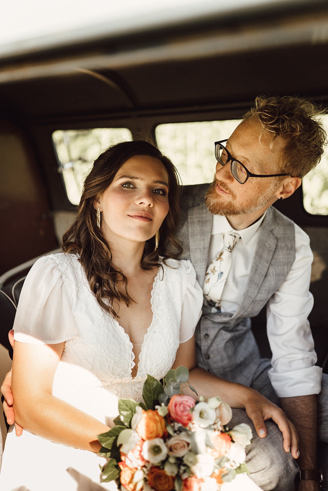 Short sleeve classic wedding dress by Lace & Love - view 6